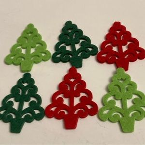 Dimensions Red Green Christmas Tree Scrapbook Card Making Embellishments 60ct